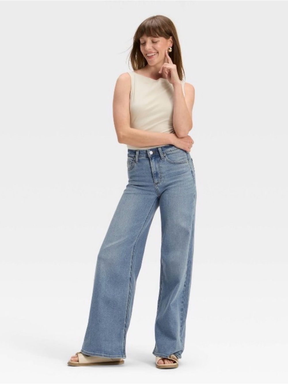 NEW Women’s High Rise Everyday Wide Leg Jeans - Picture 5 of 5
